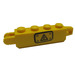 LEGO Yellow Hinge Brick 1 x 4 Locking Double with Transparent Danger Sign (Right) Sticker (30387)