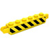 LEGO Geel Scharnier Steen 1 x 6 Vergrendelings Dubbele met Zwart en Geel Danger Strepen (Rechtsaf to Links) Sticker (30388)