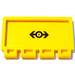 LEGO Yellow Hinge Tile 2 x 4 with Ribs with Train Logo Sticker (2873)