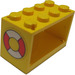 LEGO Gelb Schlauch Reel 2 x 4 x 2 Halter mit Life Ring Aufkleber (4209)
