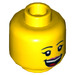 LEGO Giallo J.B. Watt Minifigure Testa (Perno solido incassato) (3626 / 66698)