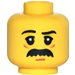 LEGO Yellow Janitor Minifigure Head (Recessed Solid Stud) (3626 / 25667)