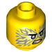 LEGO Yellow Jay - Forbidden Spinjitzu with Wrap Flames (Spinjitzu Slam) Minifigure Head (Recessed Solid Stud) (3626 / 52921)