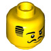 LEGO Yellow Jungle Explorer with Backpack and Cowboy Hat Minifigure Head (Recessed Solid Stud) (3626 / 62081)