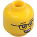 LEGO Yellow Kid with Dark Blue Plaid Shirt Minifigure Head (Recessed Solid Stud) (3274 / 107542)