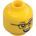 LEGO Yellow Kid with Dark Blue Plaid Shirt Minifigure Head (Recessed Solid Stud) (3274)