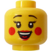 LEGO Gelb Ladybird Girl Schmucklos Kopf (Einbau-Vollbolzen) (3626)
