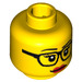 LEGO Yellow Librarian Head (Safety Stud) (3626 / 13506)