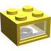 LEGO Yellow Light Brick 2 x 2, 12V with 2 plug holes (Smooth Transparent Lens)