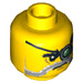 LEGO Yellow Major Quinton Steele Head (Recessed Solid Stud) (3626 / 10411)