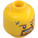 LEGO Žlutá Muž Hlava s Vousy, Dirt Stains a Open Smile (Zapuštěný pevný cvoček) (3626 / 24405)