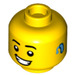 LEGO Yellow Male Head with Smile and Hearing Aid (Recessed Solid Stud) (3626 / 100108)