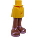 LEGO Yellow Minidoll Hip with Curved Skirt with Pink Sandals (Thin Hinge) (2241)