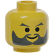 LEGO Yellow Minifig Head with Dark Grey Facial Hair (Safety Stud) (3626)