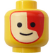 LEGO Gul Minifig Hoved med Islander hvid/Rød Painted Ansigt (Sikkerheds knops) (3626)