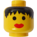 LEGO Yellow Minifig Head with Messy Hair Female (Safety Stud) (3626)