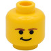 LEGO Gelb Minifig Kopf mit Smirk und Brown Eyebrows (Sicherheitsbolzen) (49035 / 90384)