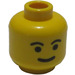 LEGO Yellow Minifig Head with Standard Grin and Eyebrows (Safety Stud) (3626)