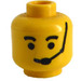 LEGO Yellow Minifig Head with Standard Grin, Eyebrows and Microphone (Safety Stud) (3626)