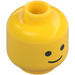 LEGO Gul Minifig Hoved med Standard Grin (Forsænket solid knops) (9336 / 55368)