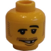 LEGO Yellow Minifig Head with Stubble and Gap Tooth (Safety Stud) (3626)