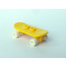 LEGO Geel Minifig Skateboard with Two White Wheels