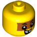 LEGO Geel Minifigure Baby Hoofd met Brown Stripe (33464 / 49519)