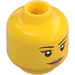 LEGO Jaune Minifigurine Femelle Tête (Clou de sécurité) (10261 / 14927)