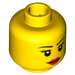 LEGO Geel Minifigure Female Hoofd met Pink Lips (Verzonken Solid Stud) (10261 / 14927)