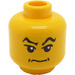 LEGO Yellow Minifigure Head Lucius Malfoy Angry Smirk and Raised Eyebrows (Safety Stud) (3626)