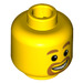 LEGO Jaune Minifigure Diriger avec beard around mouth (Goujon solide encastré) (3626 / 45244)