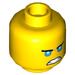 LEGO Yellow Minifigure Head with Blue Eyes (Recessed Solid Stud) (3626 / 34048)