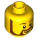 LEGO Yellow Minifigure Head with Brown Beard and Smile (Recessed Solid Stud) (12486 / 89510)