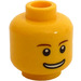 LEGO Gelb Minifigur Kopf mit Braun Eyebrows und Open Smile (Sicherheitsnoppe) (3626 / 59714)