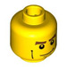 LEGO Yellow Minifigure Head with Chin Dimple &amp; Cheek Lines Decoration (Safety Stud) (3626 / 48151)