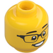 LEGO Yellow Minifigure Head with Decoration (Recessed Solid Stud) (3626 / 98363)