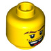 LEGO Yellow Minifigure Head with Decoration (Recessed Solid Stud) (93320 / 95497)