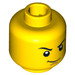 LEGO Yellow Minifigure Head with Decoration (Safety Stud) (10931 / 98717)