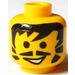 LEGO Giallo Minifigure Testa con Decorazione (Perno di sicurezza) (3626)