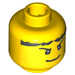 LEGO Yellow Minifigure Head with Decoration (Safety Stud) (3626 / 50006)