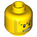 LEGO Geel Minifigure Hoofd met Decoratie (Veiligheids Stud) (3626 / 64880)