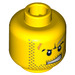 LEGO Yellow Minifigure Head with Decoration (Safety Stud) (3626 / 64880)