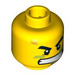 LEGO Gelb Minifigure Kopf mit Dekoration (Sicherheitsbolzen) (3626 / 90043)