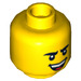 LEGO Yellow Minifigure Head with Decoration (Safety Stud) (3626 / 96427)