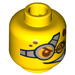 LEGO Gelb Minifigure Kopf mit Dekoration (Sicherheitsbolzen) (90216 / 93357)