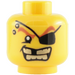 LEGO Yellow Minifigure Head with Eye Patch and Gold Teeth (Safety Stud) (3626 / 63188)