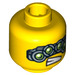 LEGO Yellow Minifigure Head with Four Cyborg Eyes (Safety Stud) (3626 / 63192)