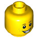 LEGO Gelb Minifigure Kopf mit Freckels, Smiling/Scared (Einbau-Vollbolzen) (3626 / 22186)