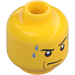 LEGO Jaune Minifigurine Tête avec Froncer les sourcils, Sweat Drops Paterne (Montant solide encastré) (10259 / 14914)