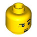 LEGO Gelb Minifigure Kopf mit Goatee und Raised Links Eyebrow (Sicherheitsbolzen) (3626 / 94579)